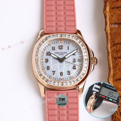 Super clone Patek Philippe Aquanaut Luce Rose Gold Diamond set watch 9015 Auto Movement